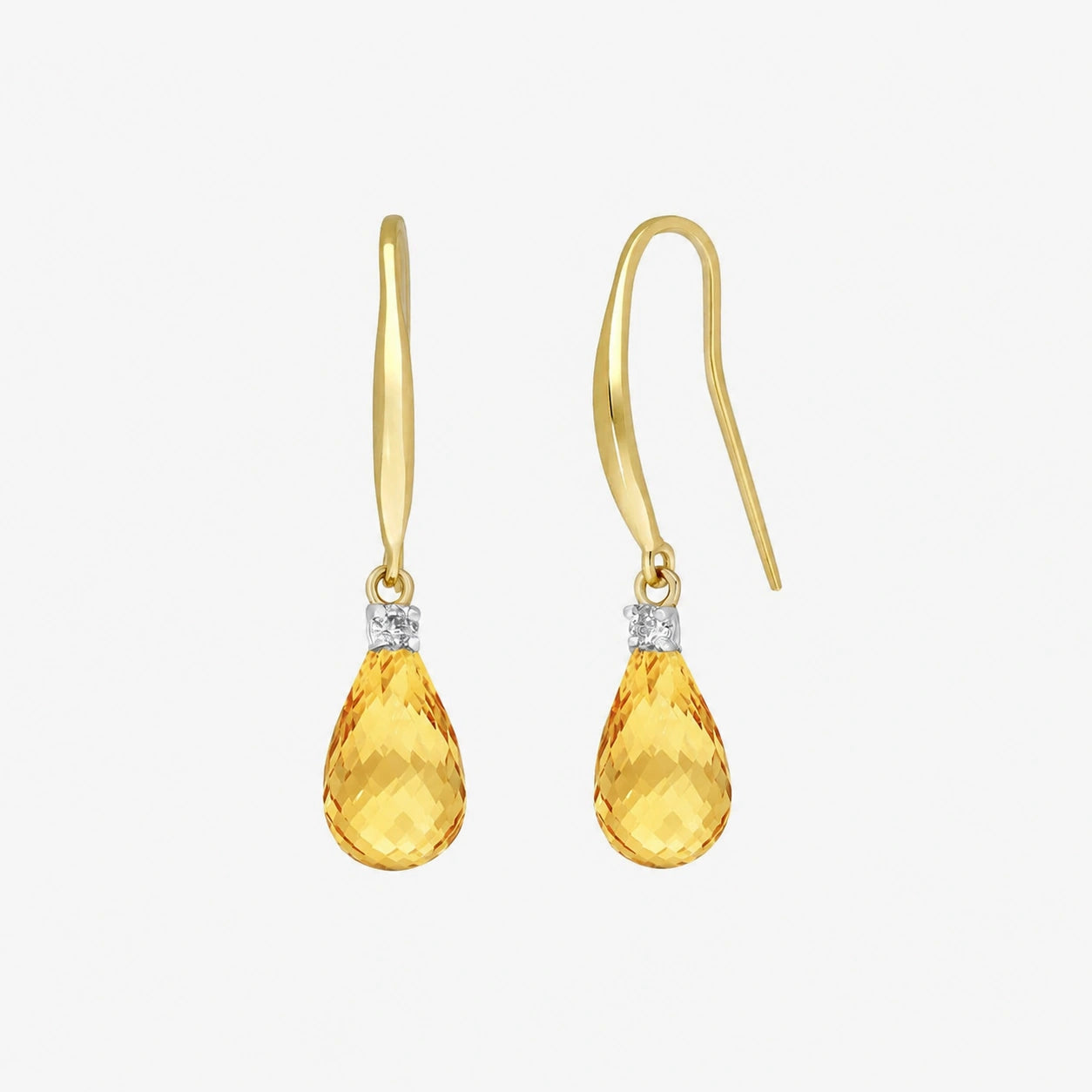 Yellow Gold Diamond & Citrine — Mariaersilia