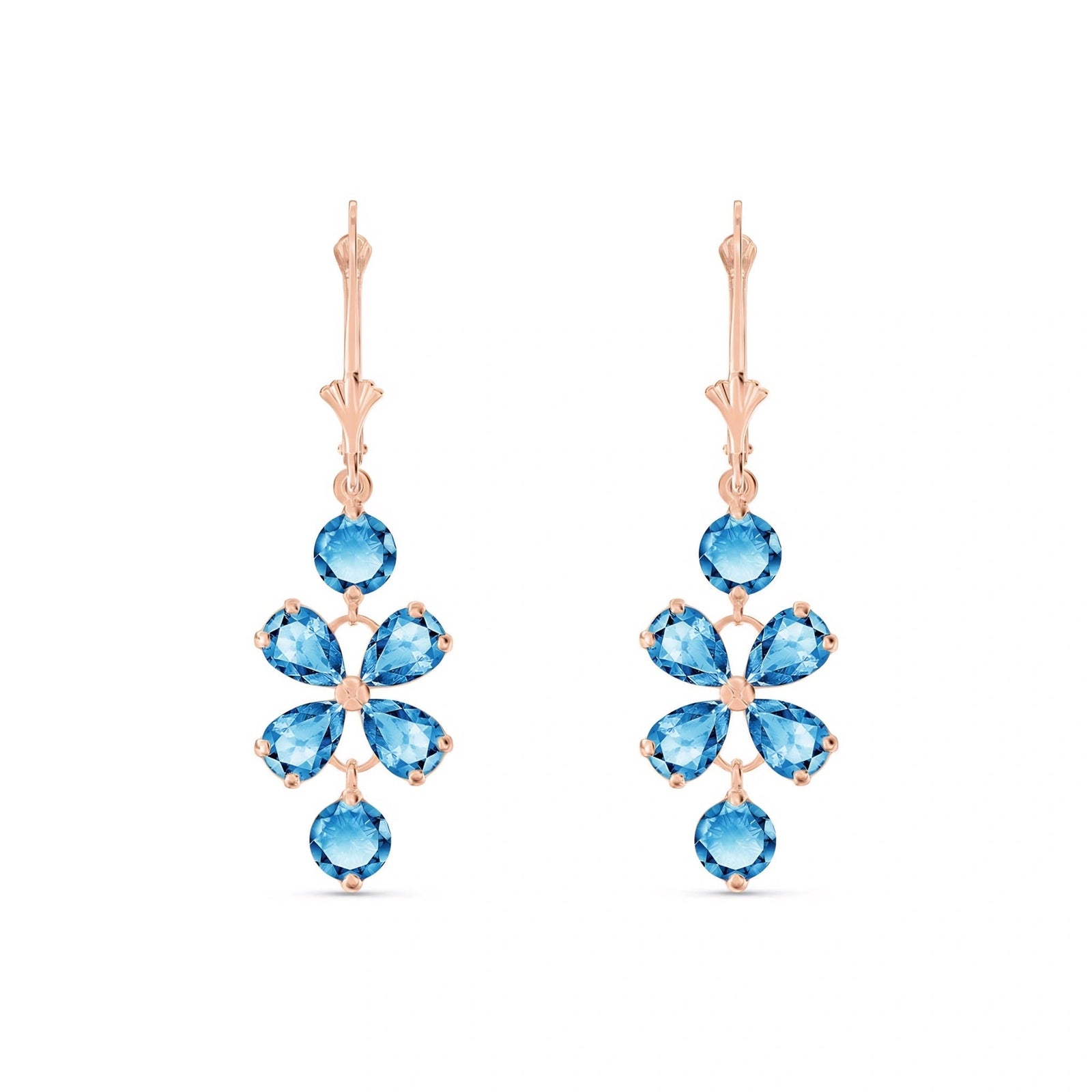 Rose Gold Bloom Earrings Aquamarine 10K — Gertrude