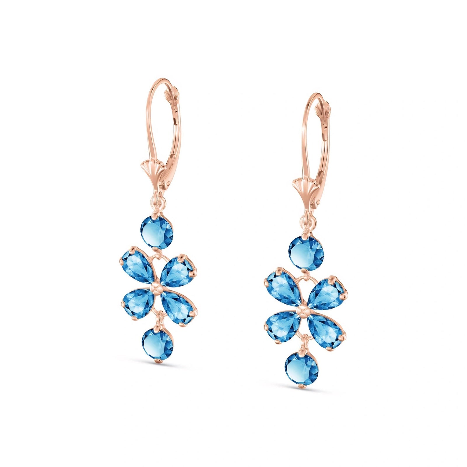Rose Gold Bloom Earrings Aquamarine 10K — Gertrude