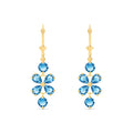 Yellow Gold Bloom Earrings Aquamarine 10K — Gertrude