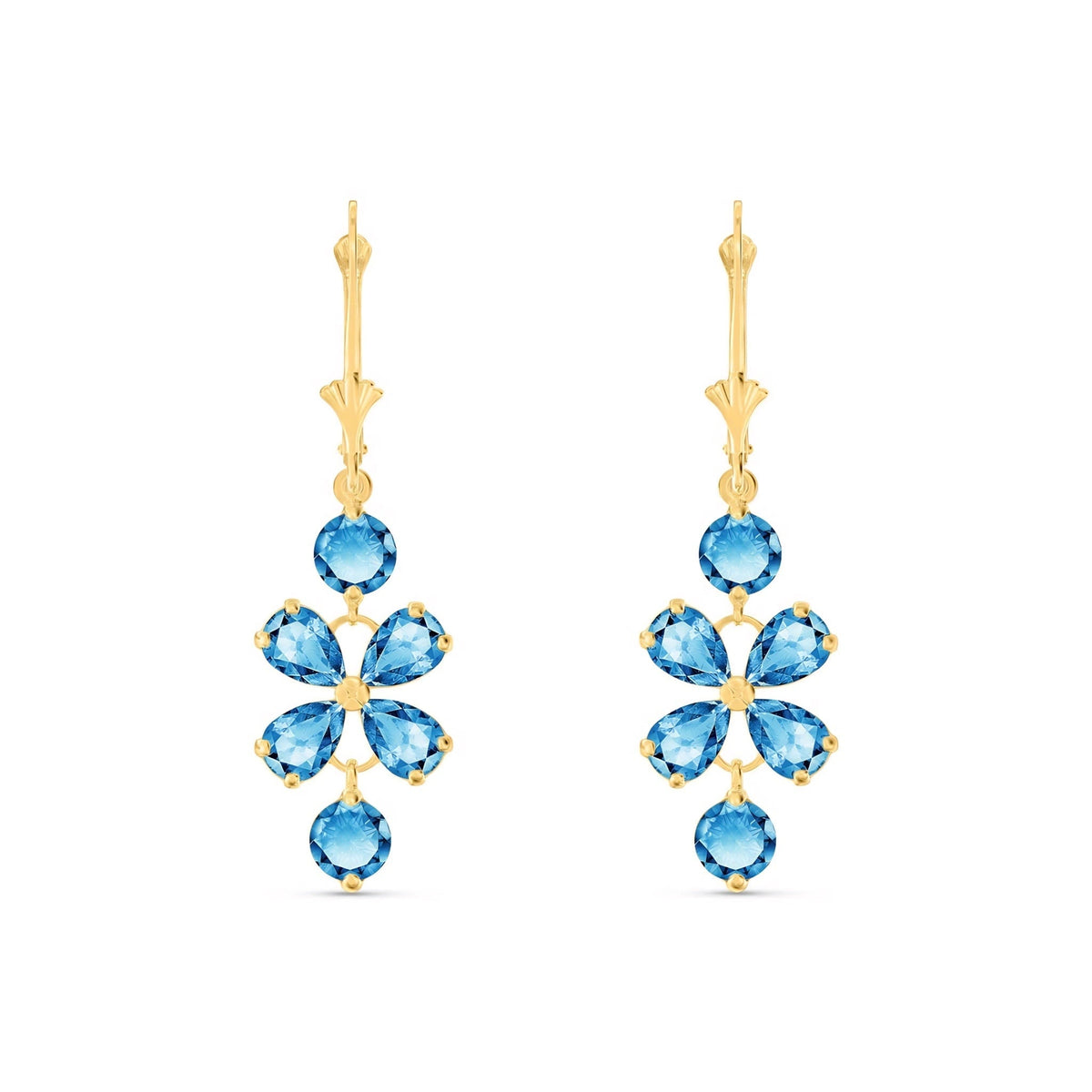 Yellow Gold Bloom Earrings Aquamarine 10K — Gertrude