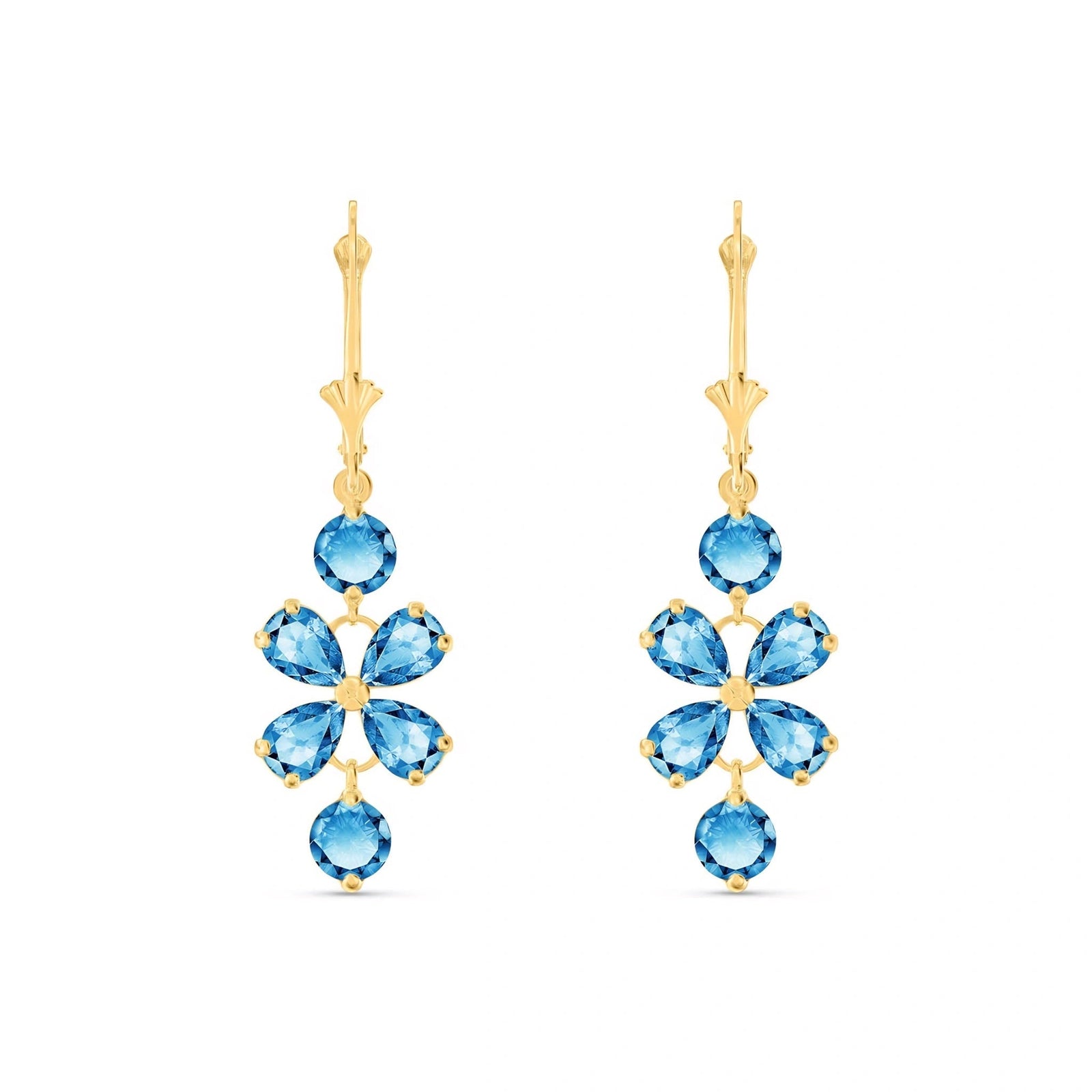 Yellow Gold Bloom Earrings Aquamarine 10K — Gertrude