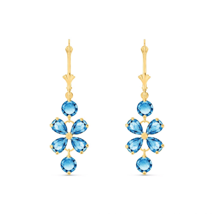 Yellow Gold Bloom Earrings Aquamarine 10K — Gertrude