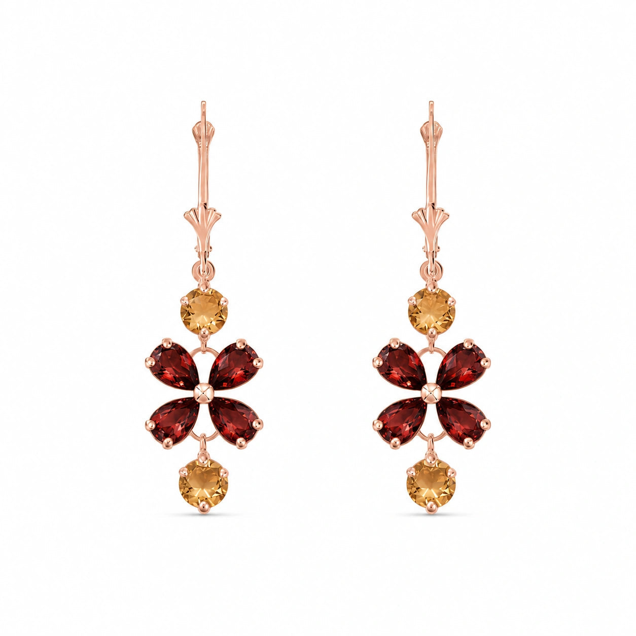 Rose Gold Bloom Earrings Blue Topaz 10K — Gertrude