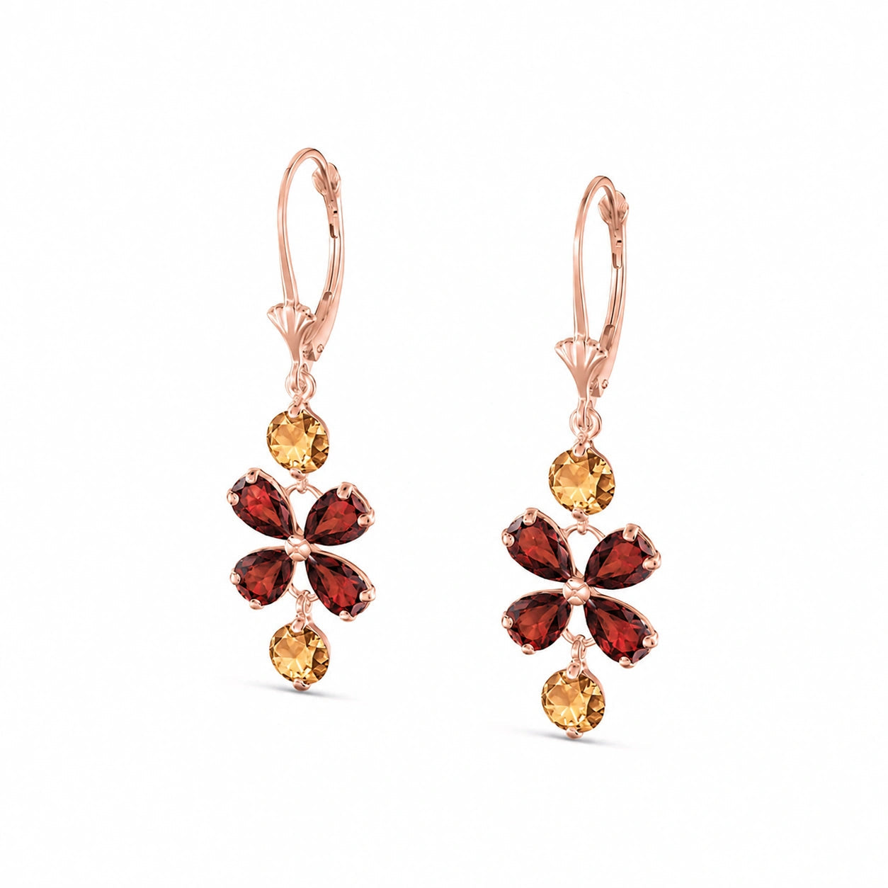 Rose Gold Bloom Earrings Blue Topaz 10K — Gertrude