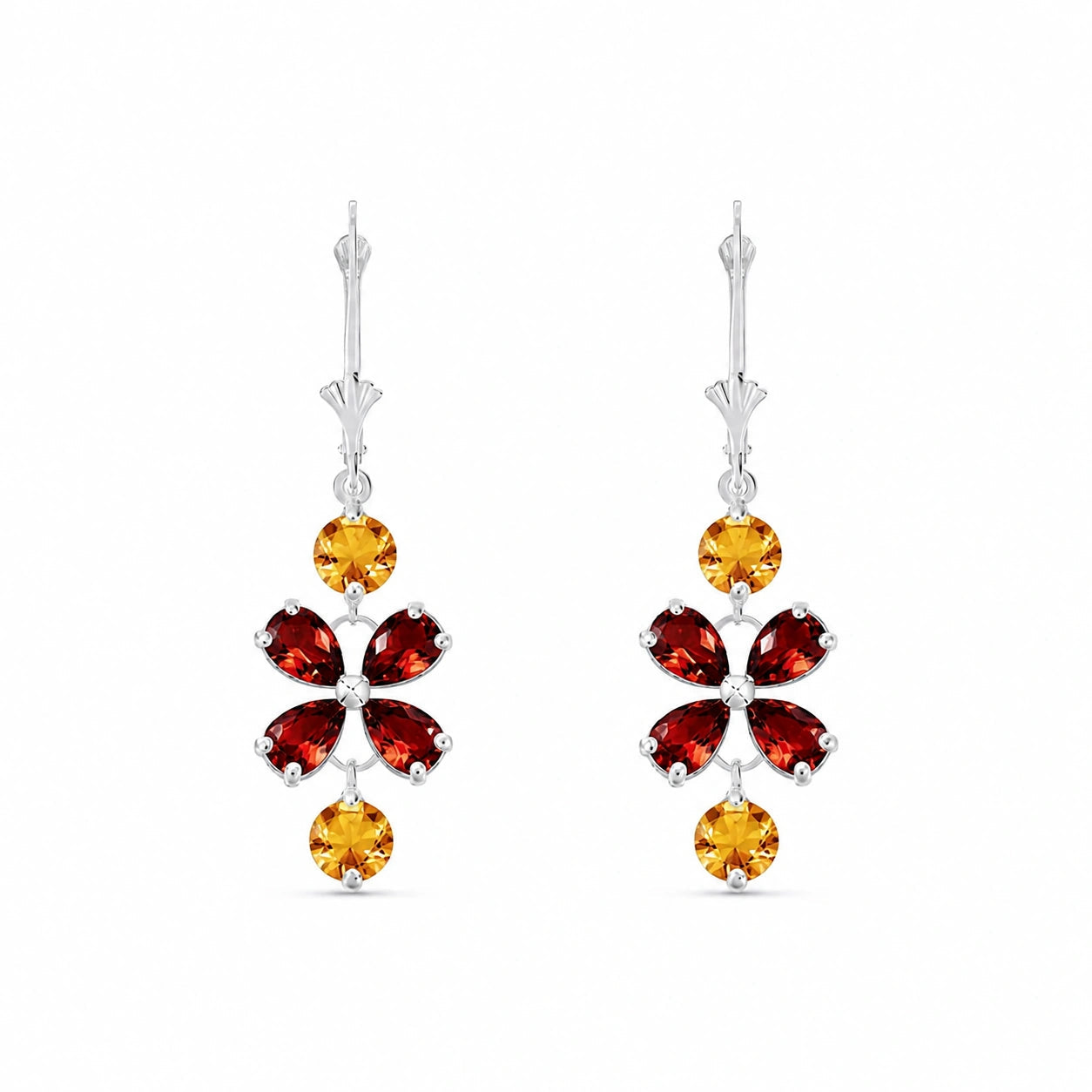 White Gold Bloom Earrings Blue Topaz 10K — Gertrude