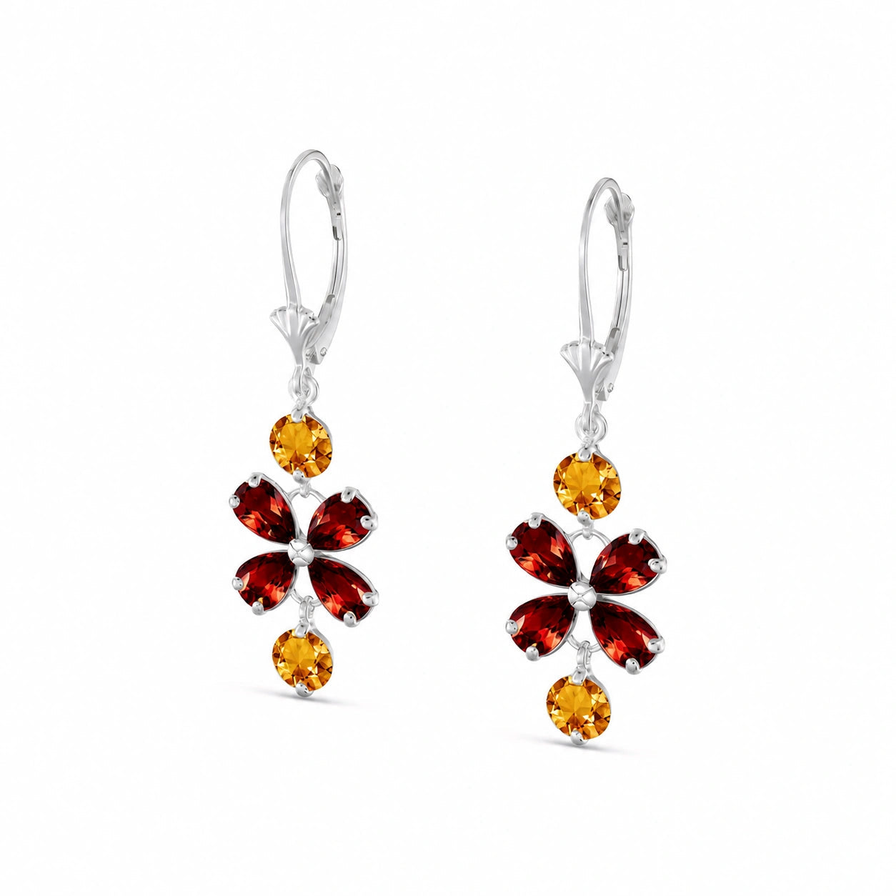 White Gold Bloom Earrings Blue Topaz 10K — Gertrude