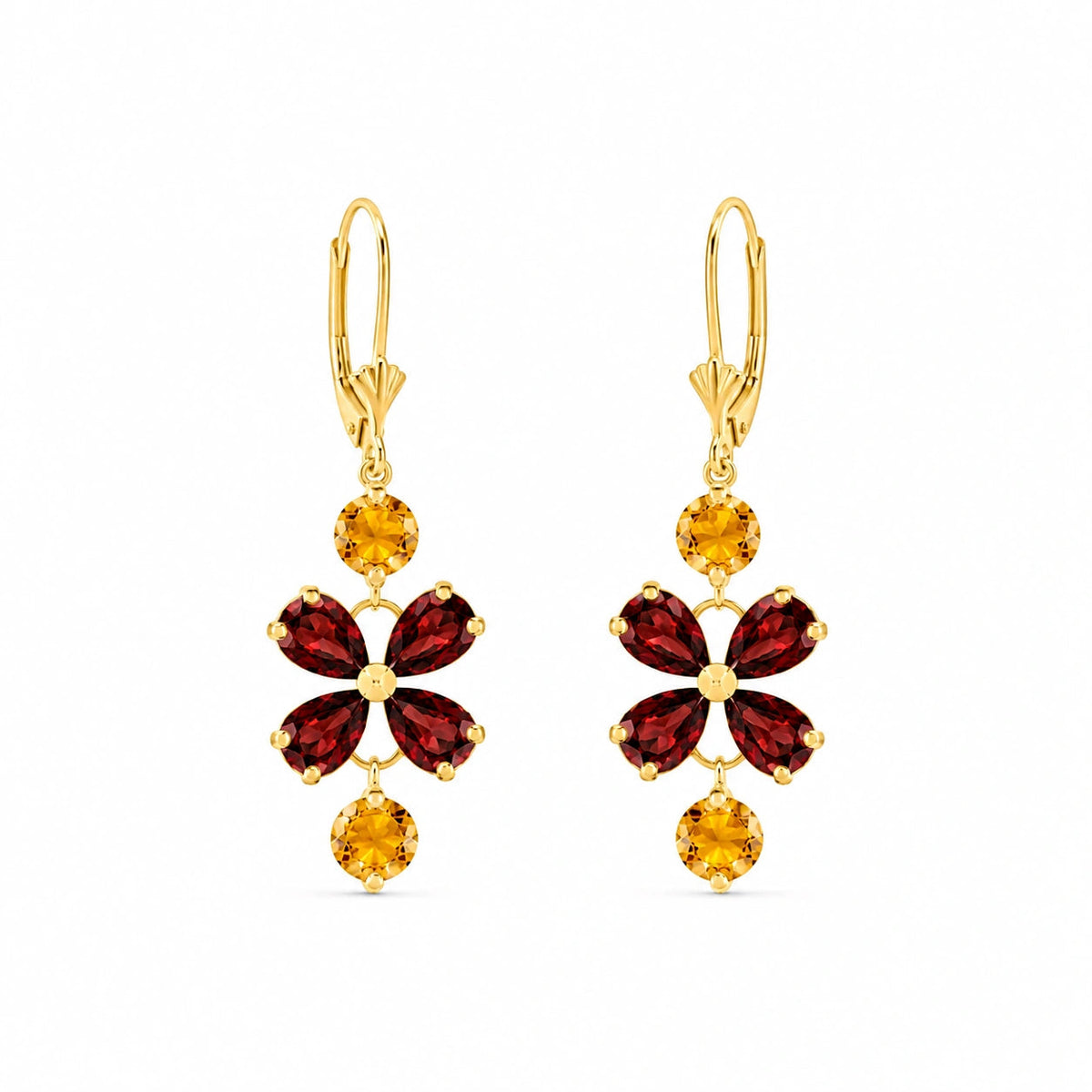 Yellow Gold Bloom Earrings Blue Topaz 10K — Gertrude