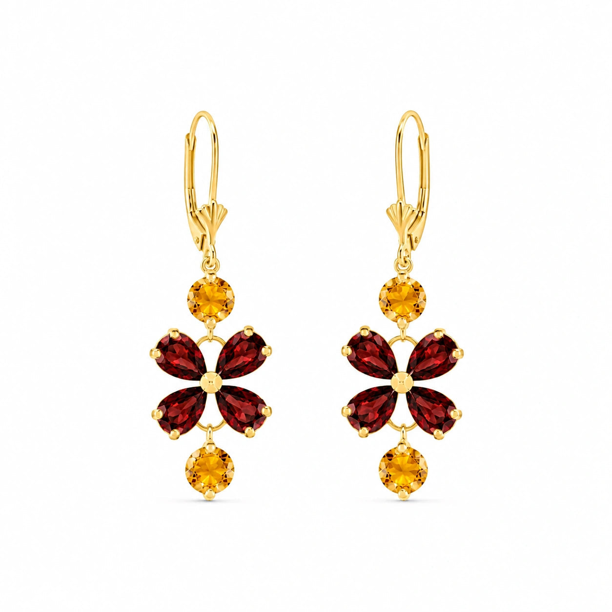 Yellow Gold Bloom Earrings Blue Topaz 10K — Gertrude