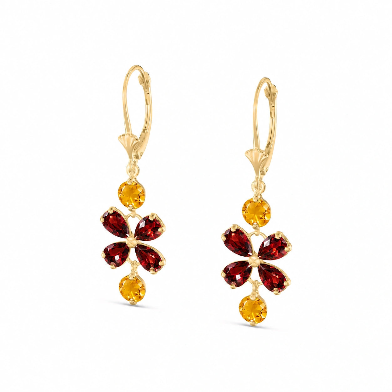 Yellow Gold Bloom Earrings Blue Topaz 10K — Gertrude