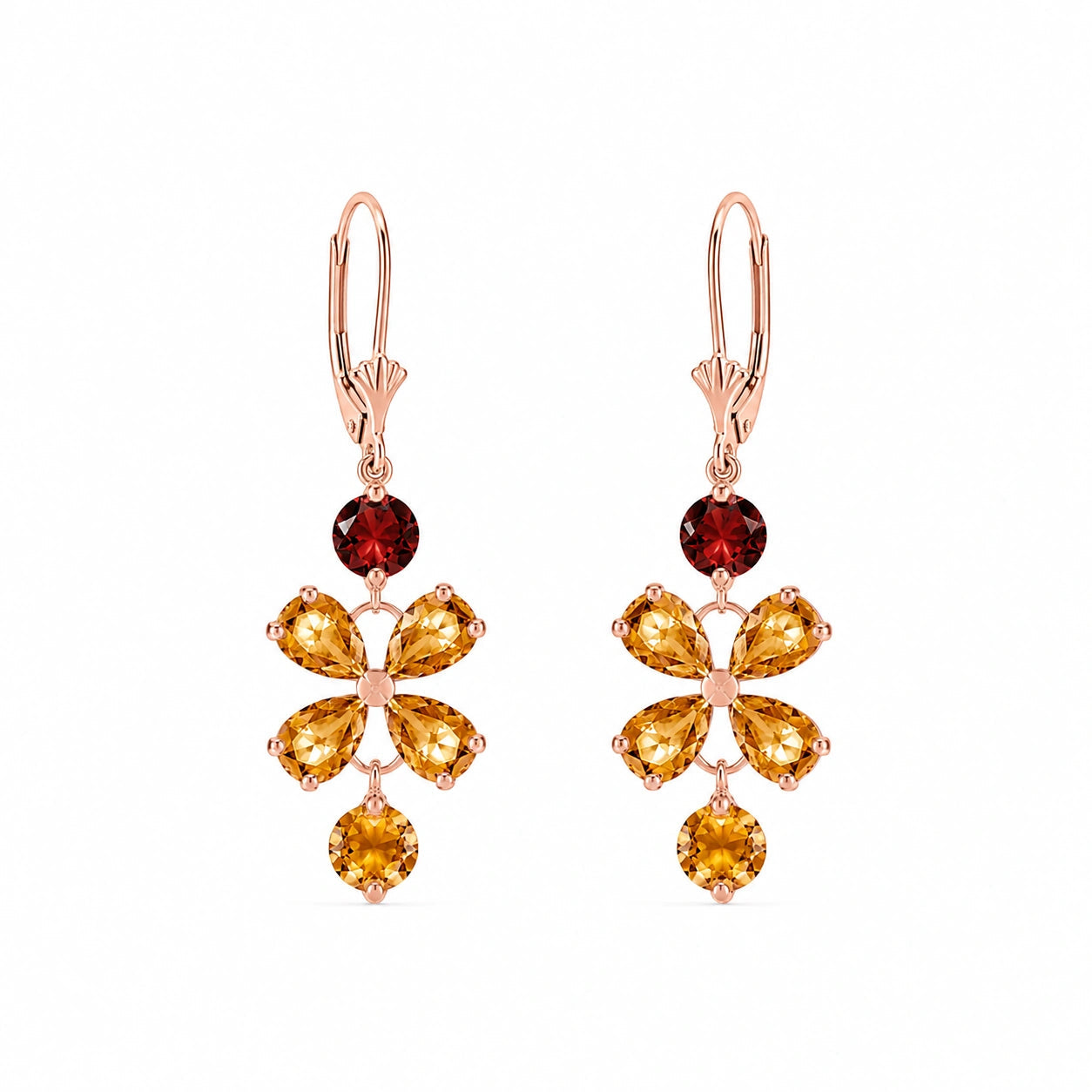 Rose Gold Bloom Earrings Citrine 10K — Gertrude