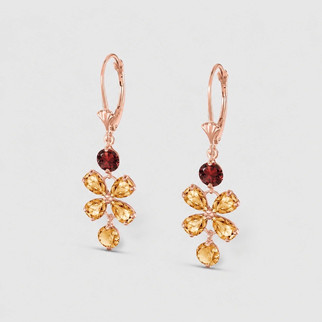 Rose Gold Bloom Earrings Citrine 10K — Gertrude