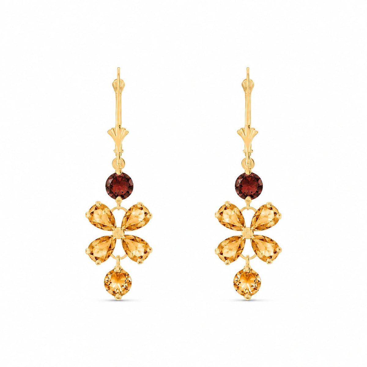 Yellow Gold Bloom Earrings Citrine 10K — Gertrude