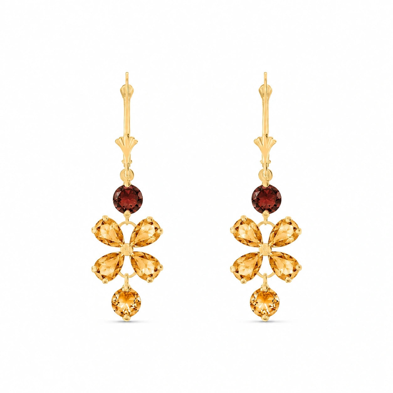 Yellow Gold Bloom Earrings Citrine 10K — Gertrude