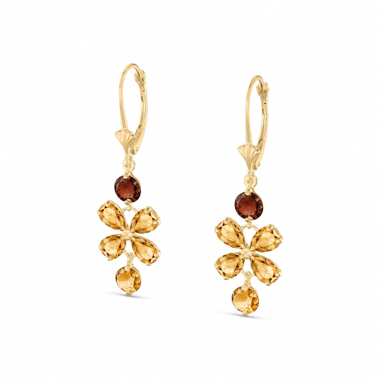 Yellow Gold Bloom Earrings Citrine 10K — Gertrude