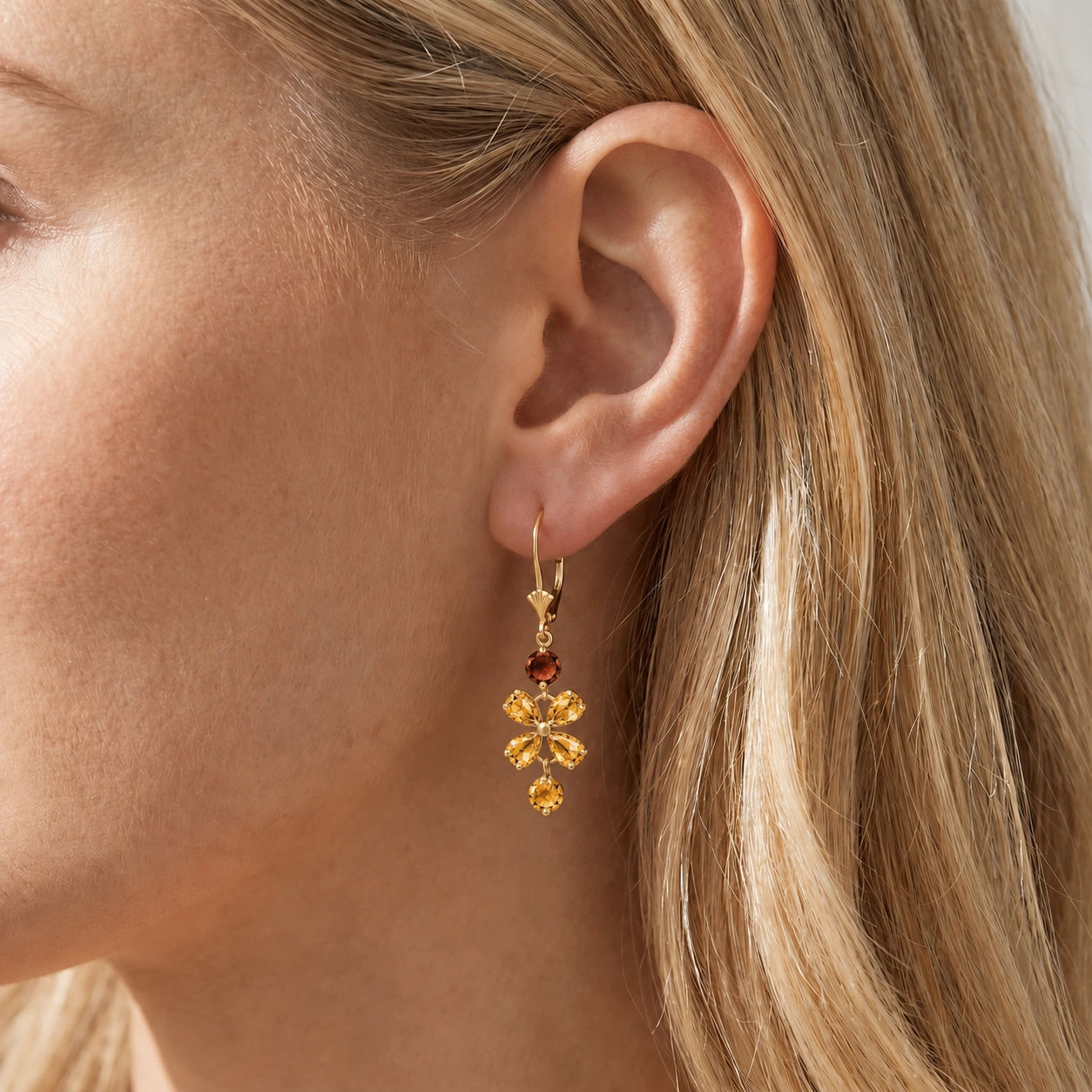 Yellow Gold Bloom Earrings Citrine 10K — Gertrude