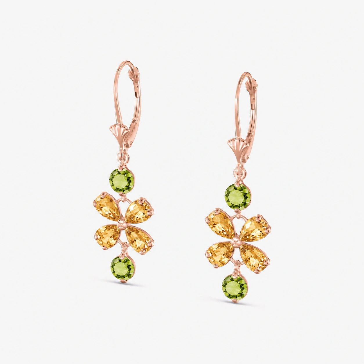 Rose Gold Bloom Earrings Emerald 10K — Gertrude