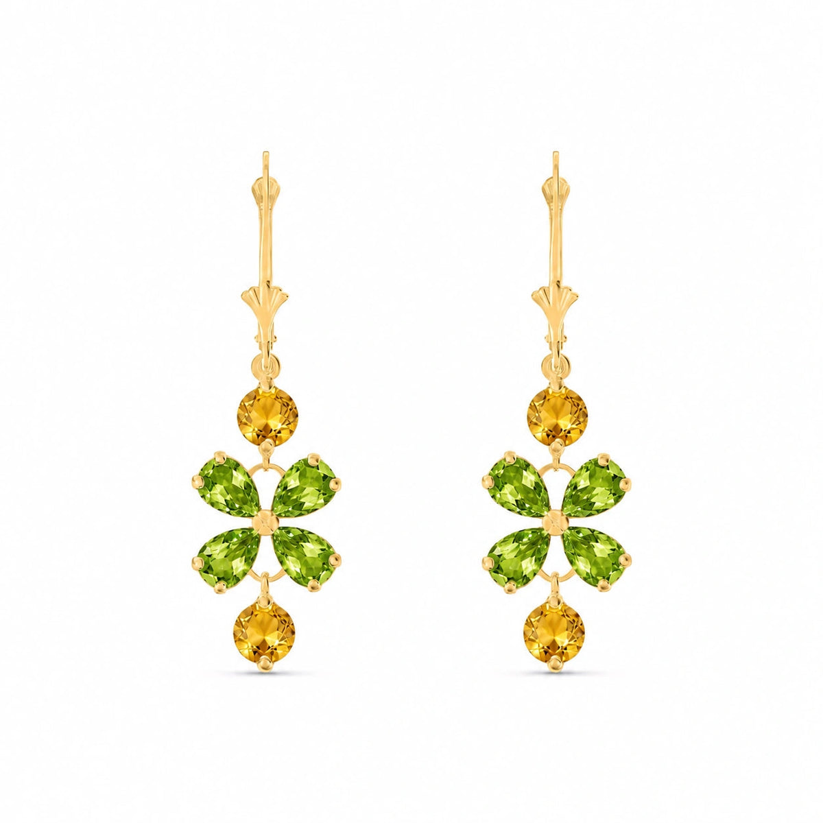 Yellow Gold Bloom Earrings Emerald 10K — Gertrude