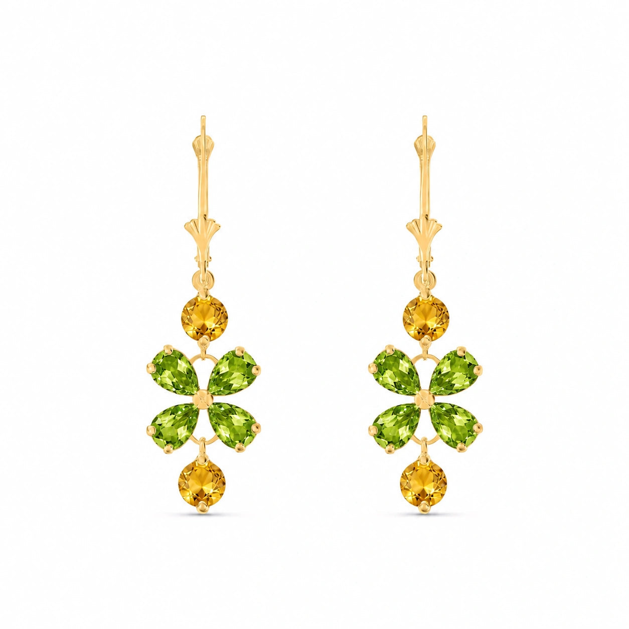 Yellow Gold Bloom Earrings Emerald 10K — Gertrude