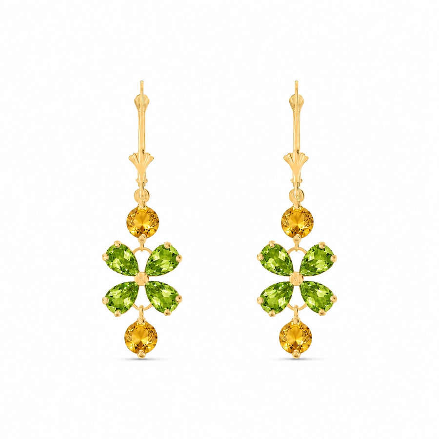 Yellow Gold Bloom Earrings Emerald 10K — Gertrude