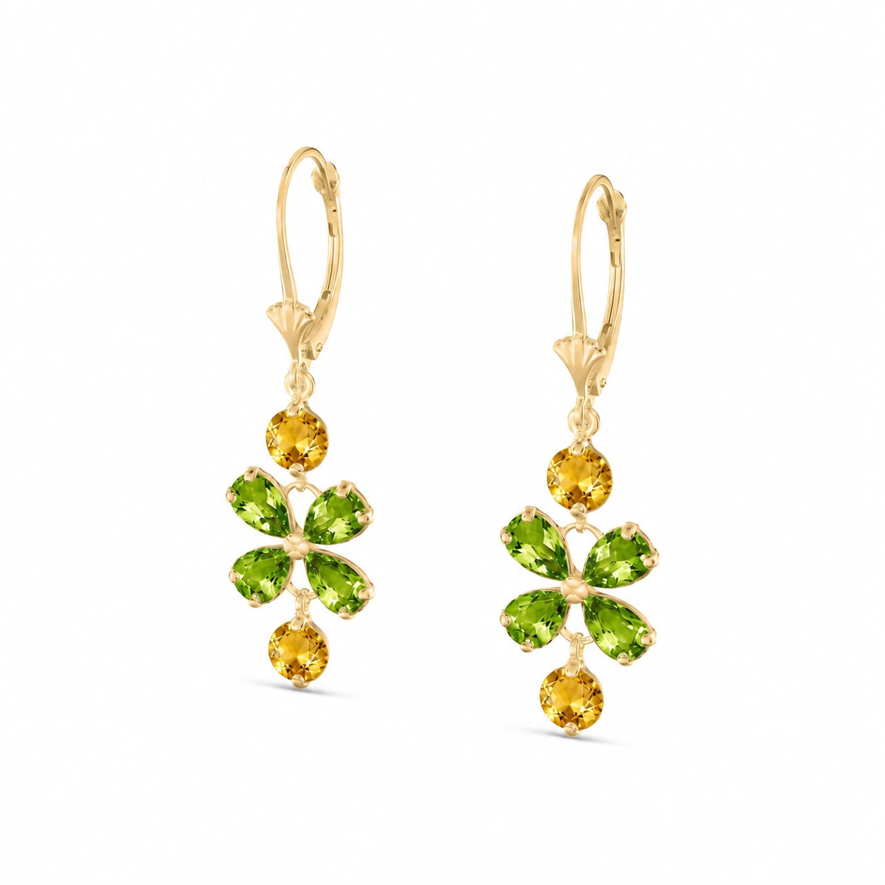 Yellow Gold Bloom Earrings Emerald 10K — Gertrude