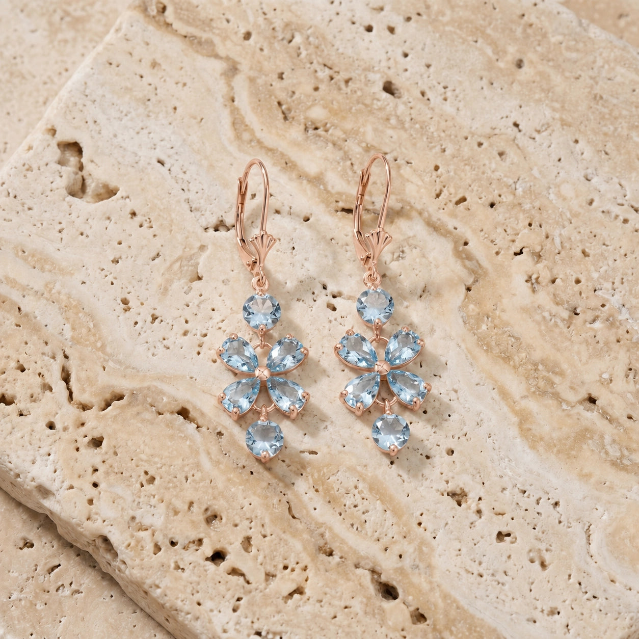 Rose Gold Bloom Earrings Garnet 10K — Gertrude