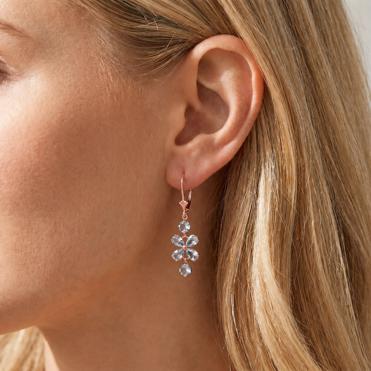 Rose Gold Bloom Earrings Garnet 10K — Gertrude