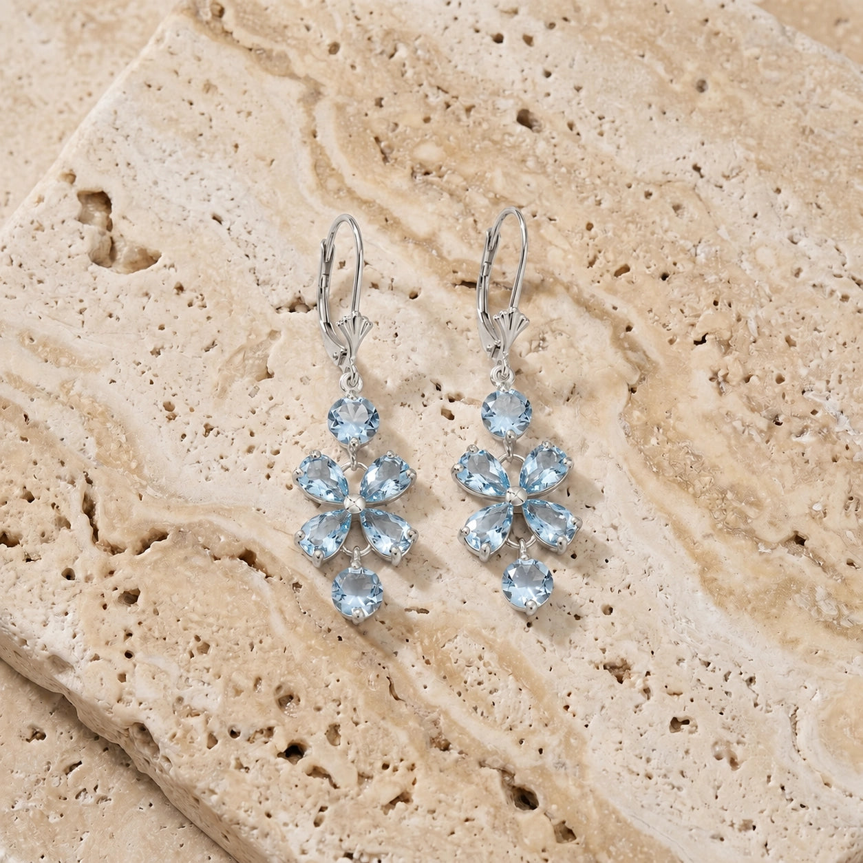 White Gold Bloom Earrings Garnet 10K — Gertrude