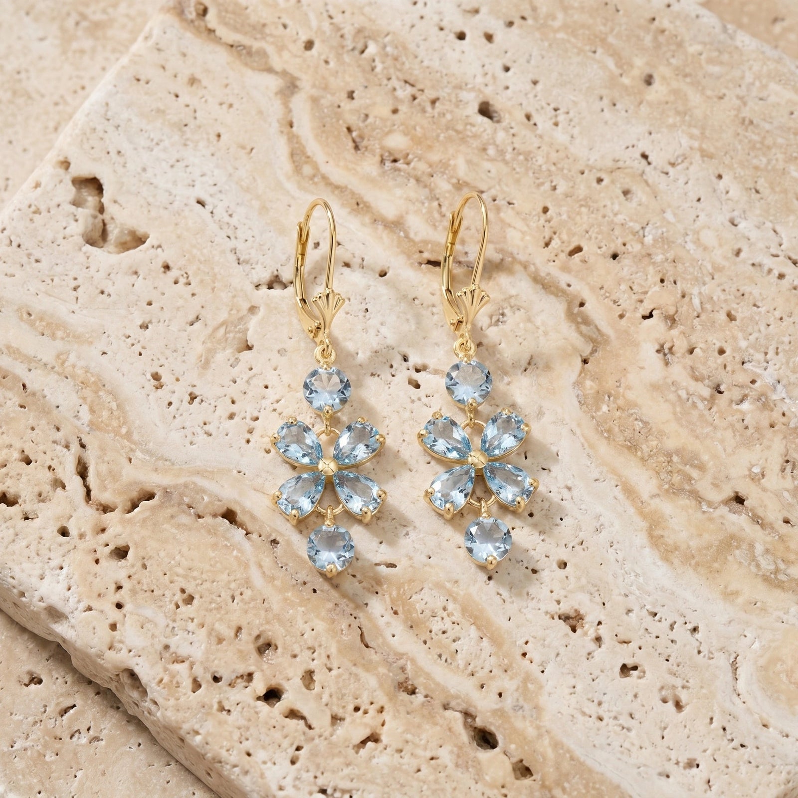 Yellow Gold Bloom Earrings Garnet 10K — Gertrude