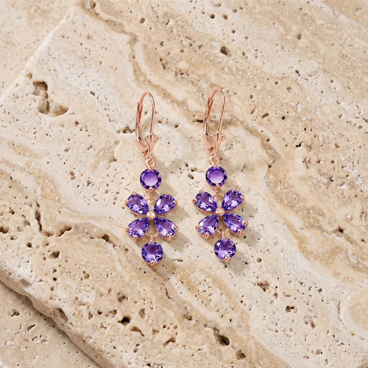 Rose Gold Bloom Earrings Peridot 10K — Gertrude