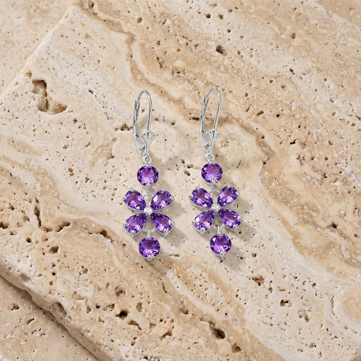White Gold Bloom Earrings Peridot 10K — Gertrude
