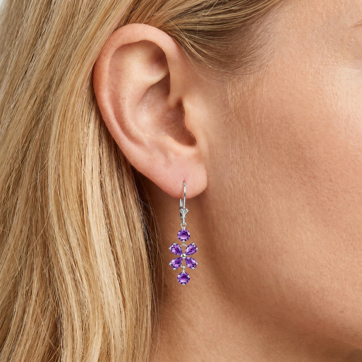 White Gold Bloom Earrings Peridot 10K — Gertrude