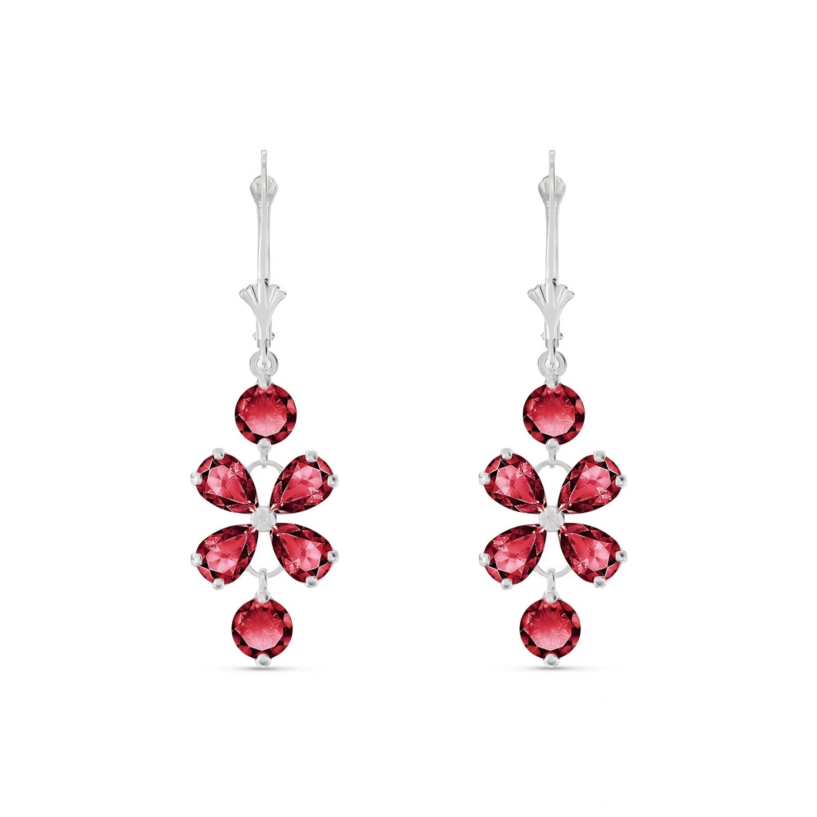 White Gold Bloom Earrings Pink Topaz 10K — Gertrude