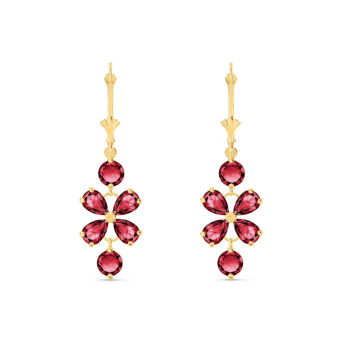 Yellow Gold Bloom Earrings Pink Topaz 10K — Gertrude