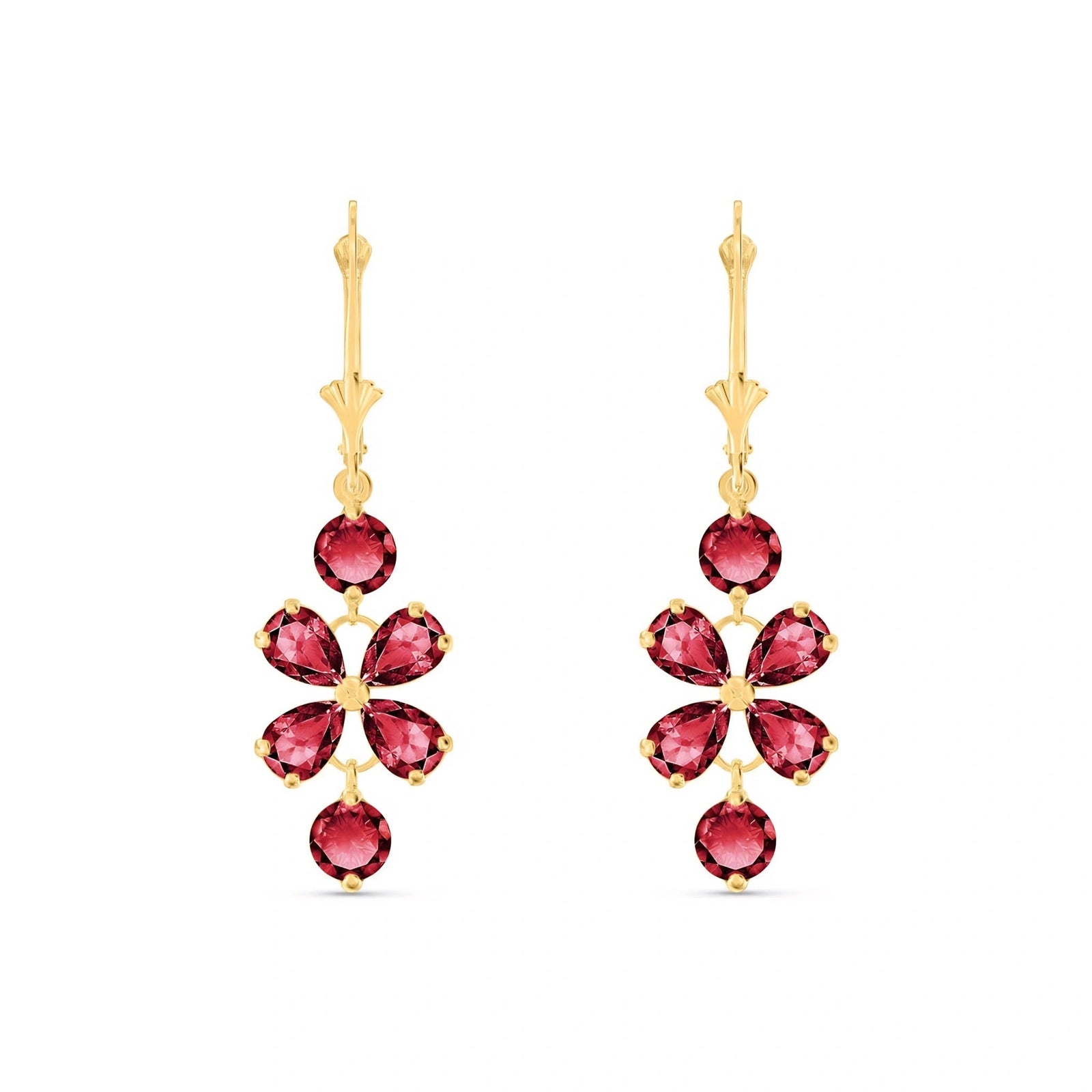 Yellow Gold Bloom Earrings Pink Topaz 10K — Gertrude