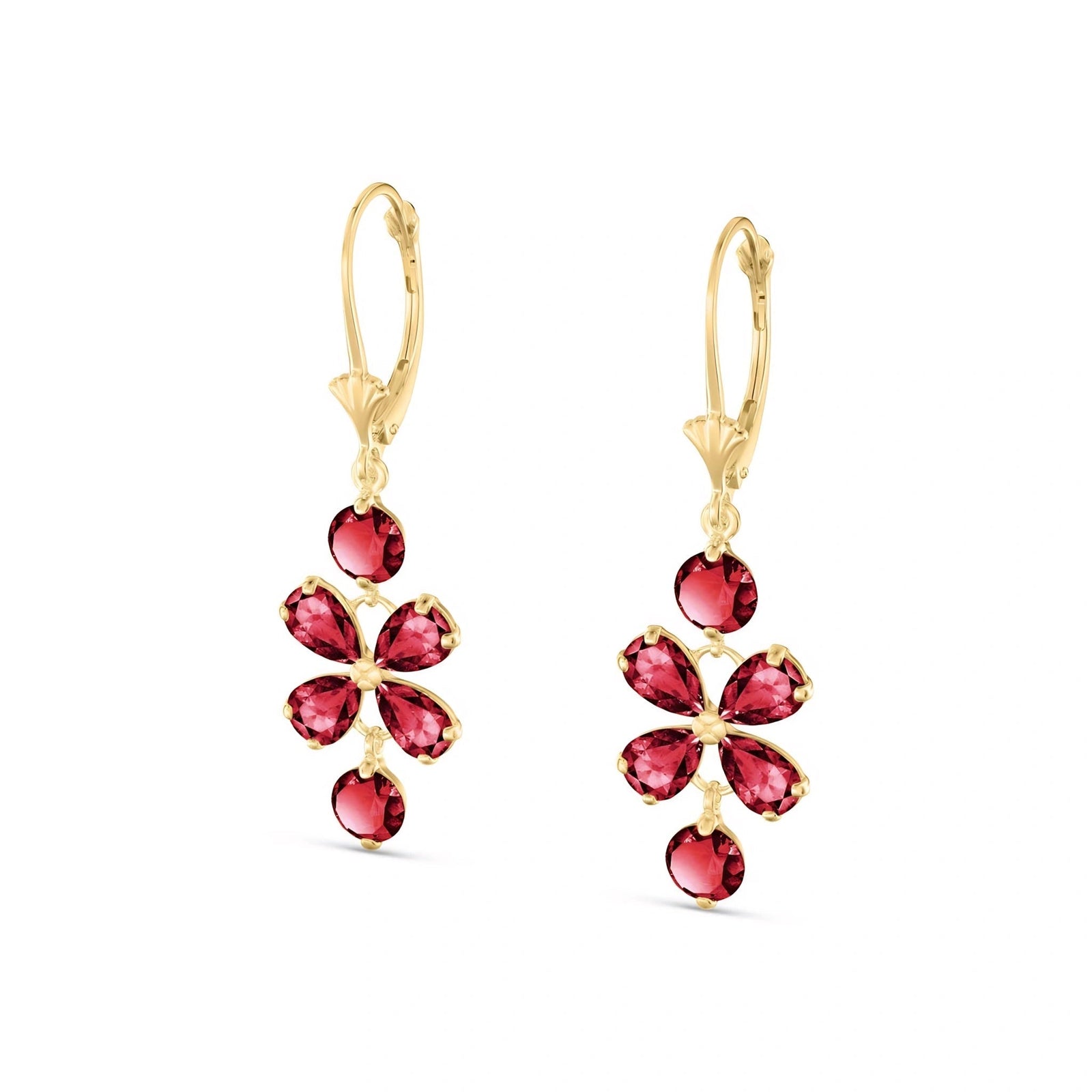 Yellow Gold Bloom Earrings Pink Topaz 10K — Gertrude