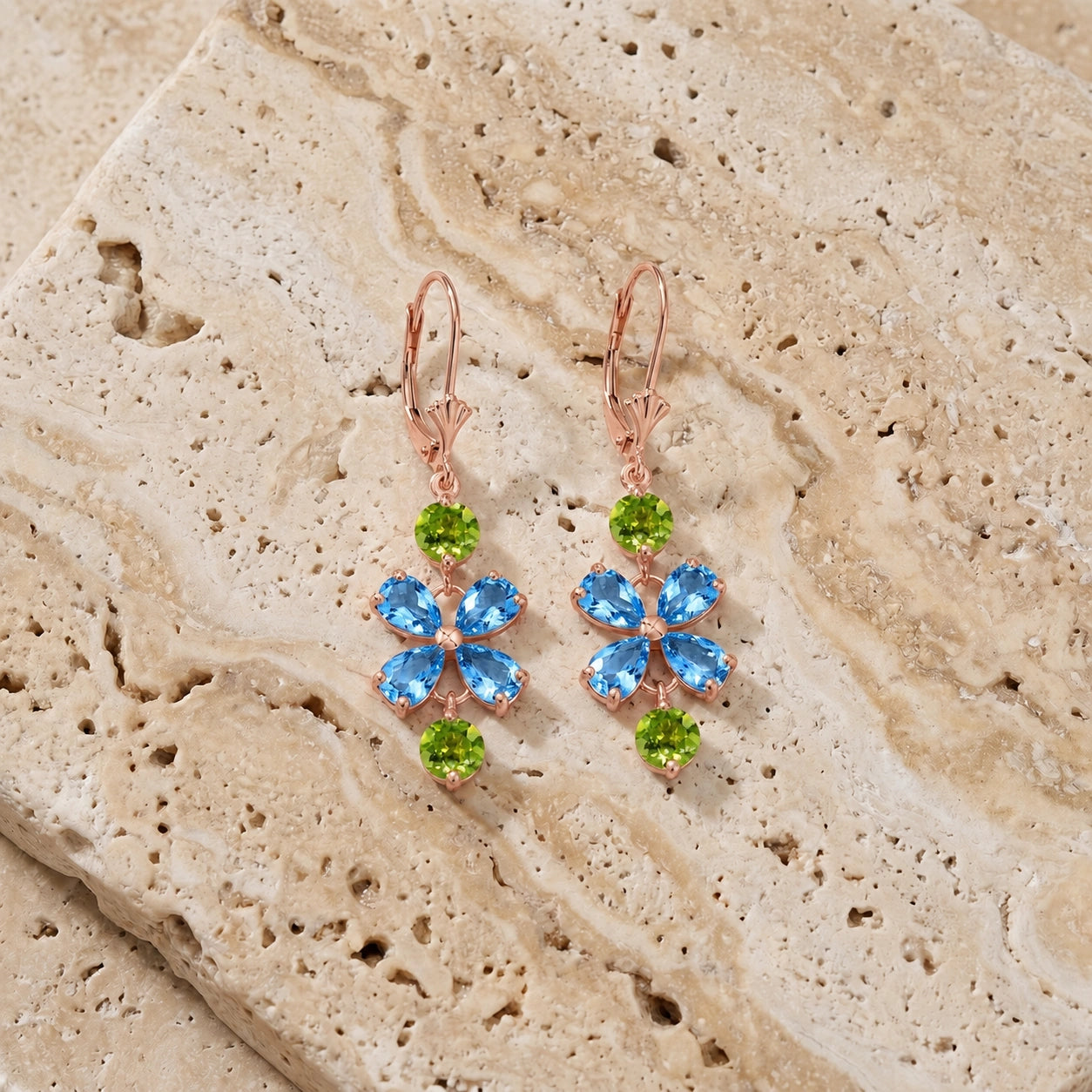 Rose Gold Bloom Earrings Ruby 10K — Gertrude