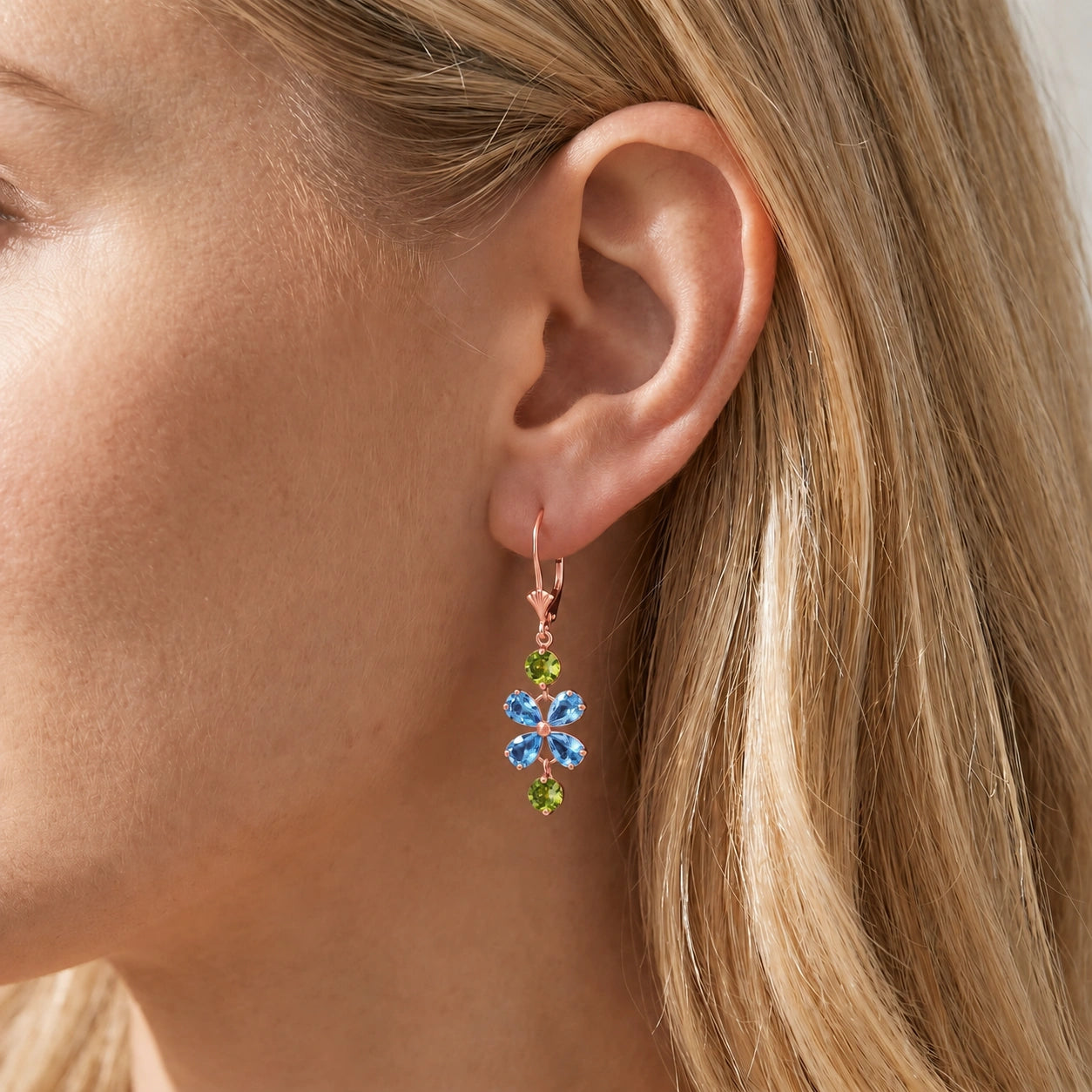 Rose Gold Bloom Earrings Ruby 10K — Gertrude