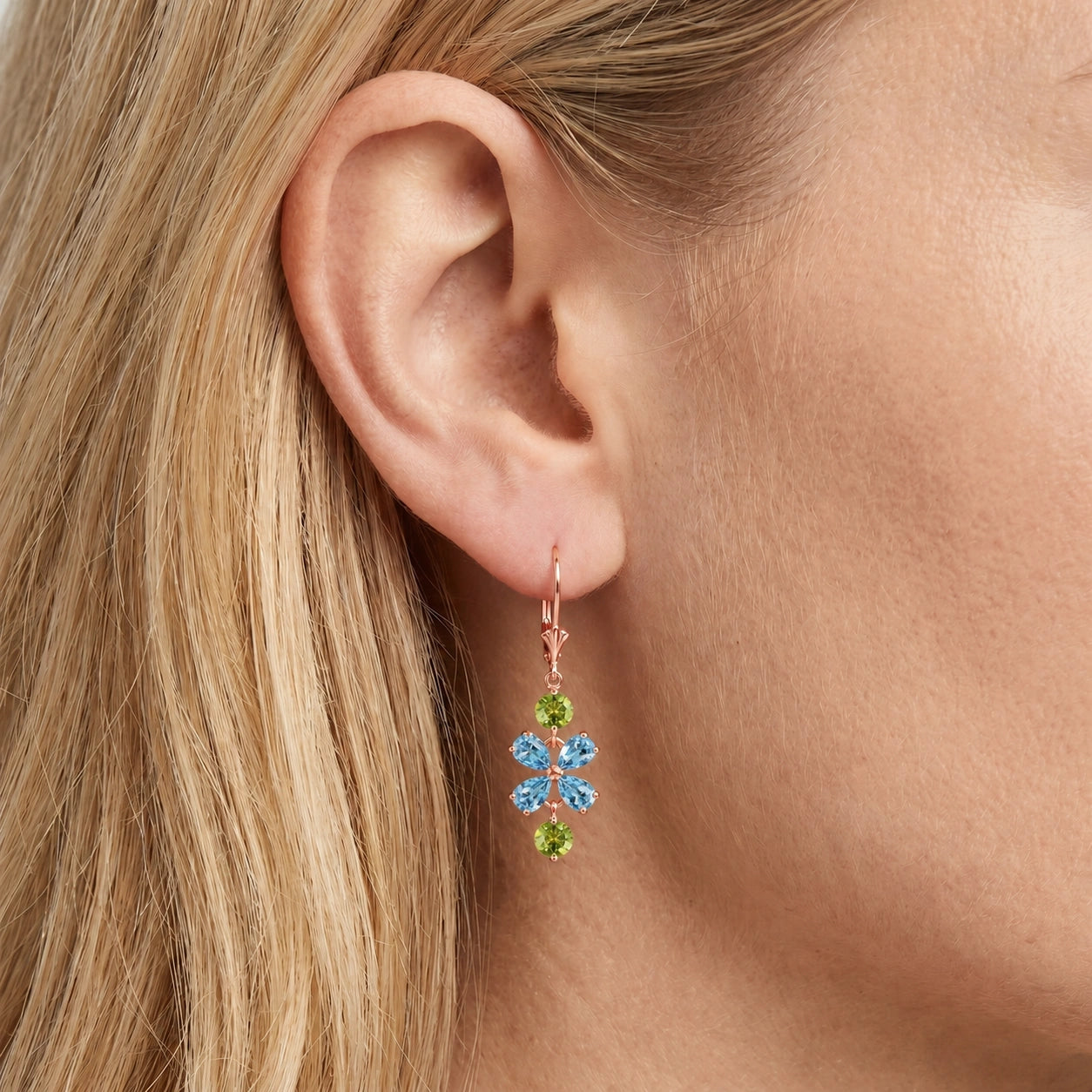 Rose Gold Bloom Earrings Ruby 10K — Gertrude