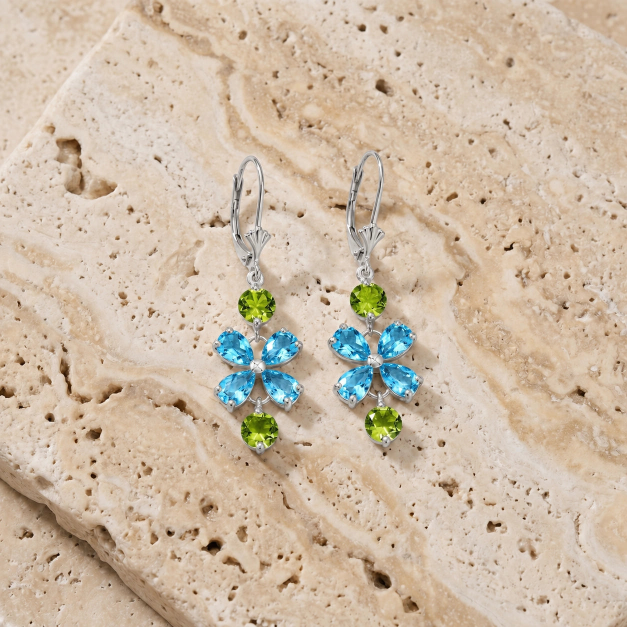White Gold Bloom Earrings Ruby 10K — Gertrude