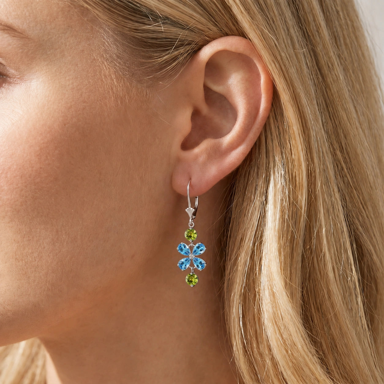 White Gold Bloom Earrings Ruby 10K — Gertrude