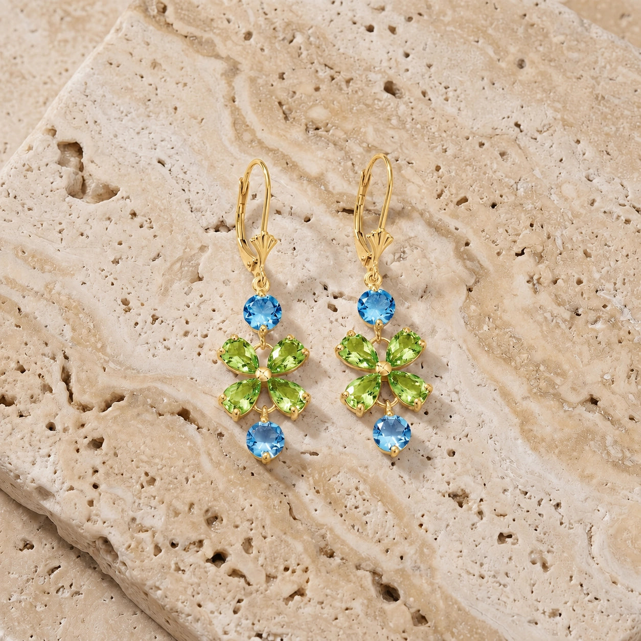 Yellow Gold Bloom Earrings Ruby 10K — Gertrude