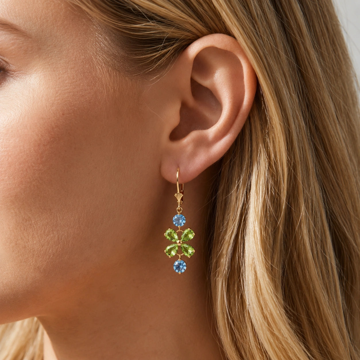 Yellow Gold Bloom Earrings Ruby 10K — Gertrude