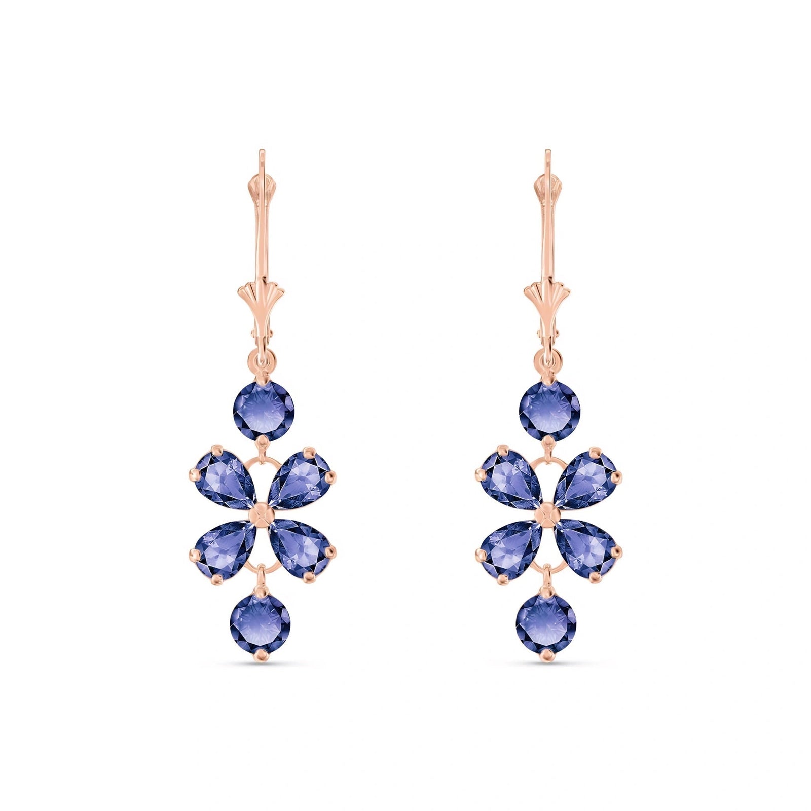 Rose Gold Bloom Earrings Tanzanite 10K — Gertrude