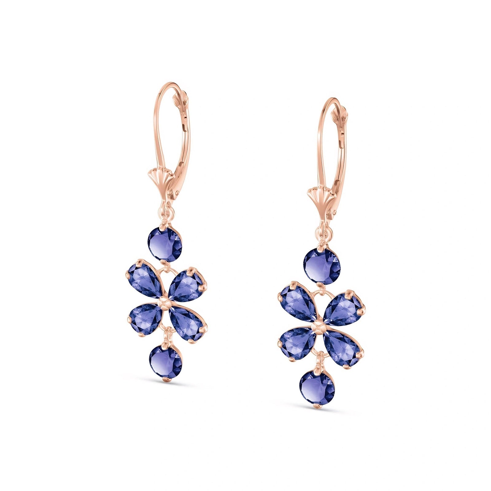 Rose Gold Bloom Earrings Tanzanite 10K — Gertrude