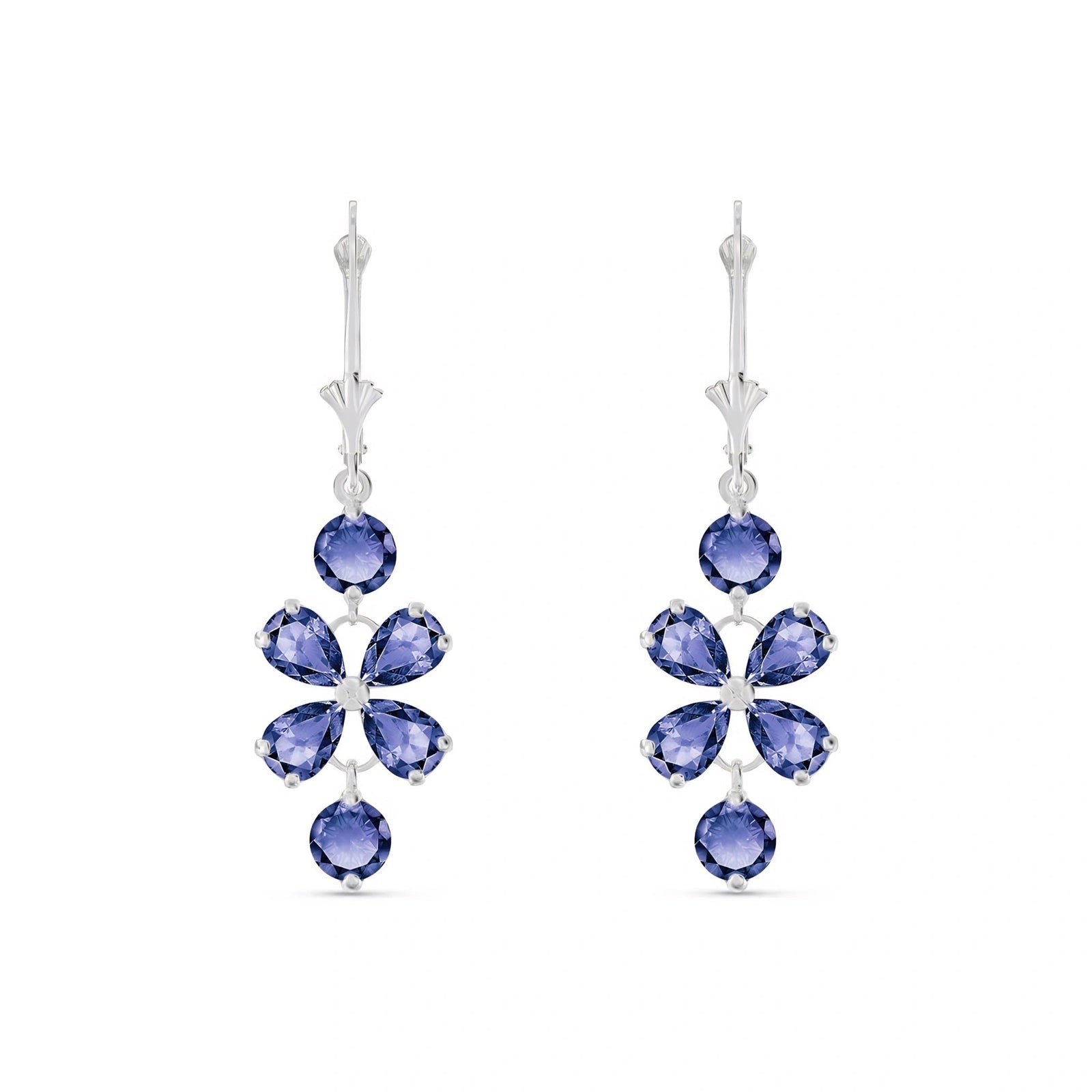 White Gold Bloom Earrings Tanzanite 10K — Gertrude