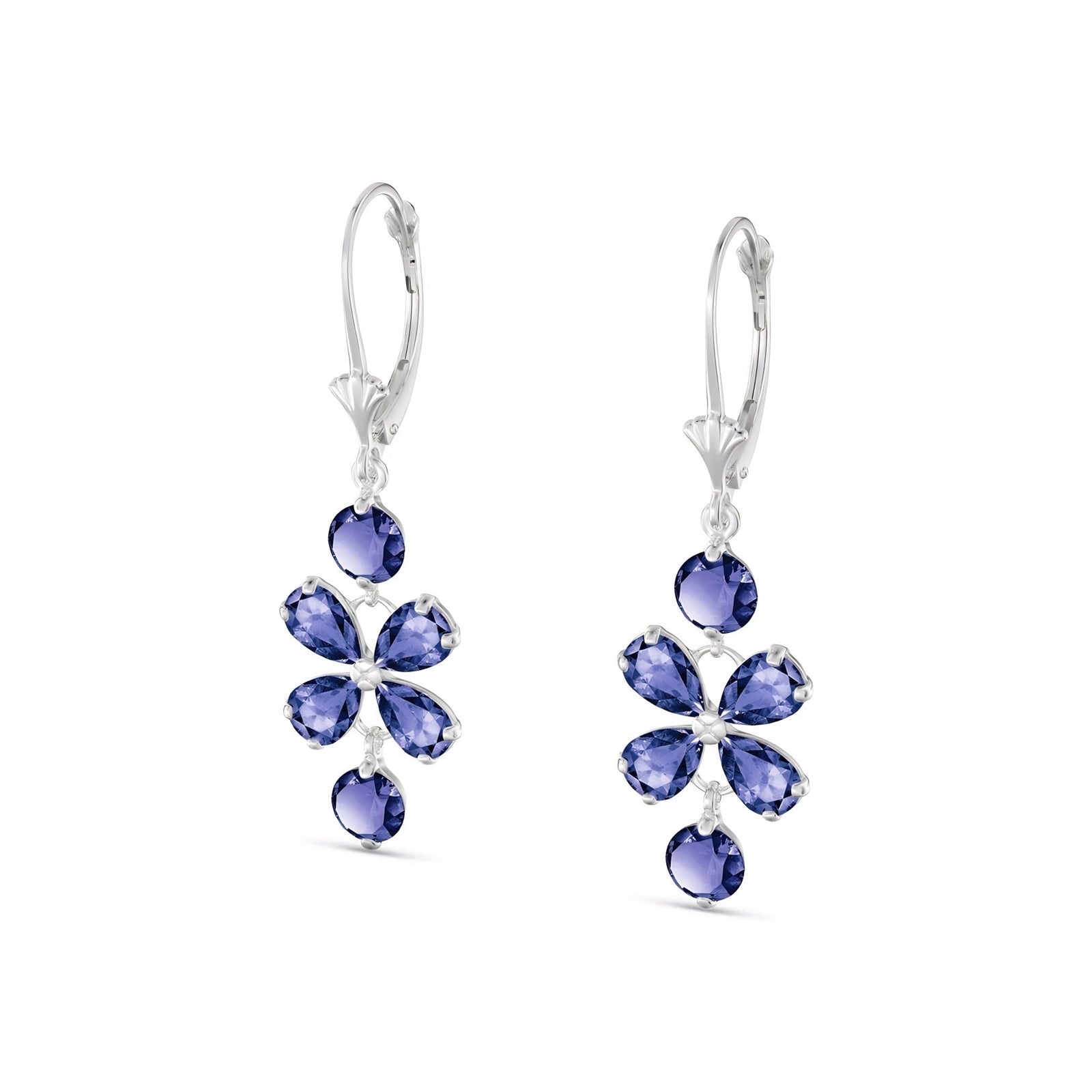 White Gold Bloom Earrings Tanzanite 10K — Gertrude