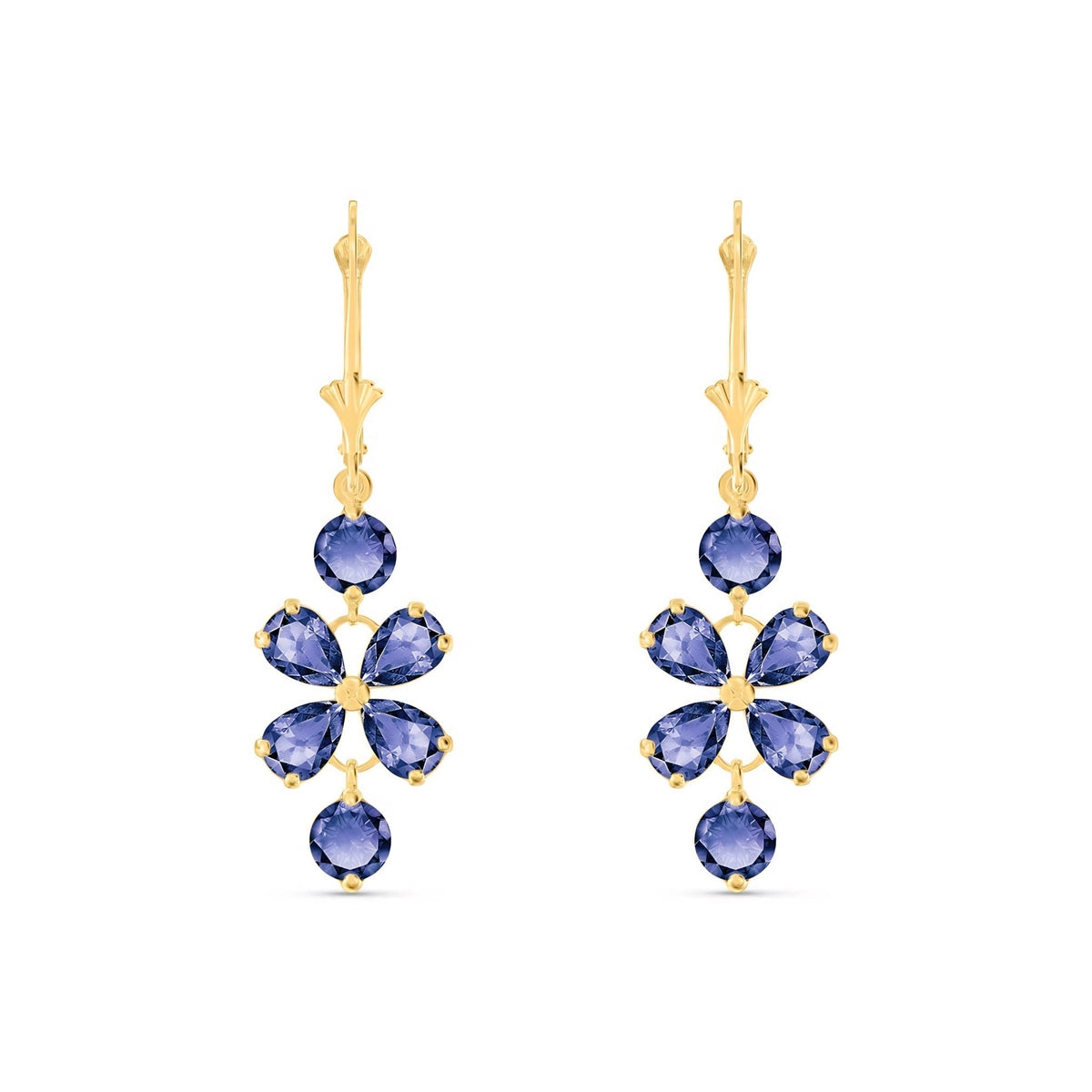 Yellow Gold Bloom Earrings Tanzanite 10K — Gertrude
