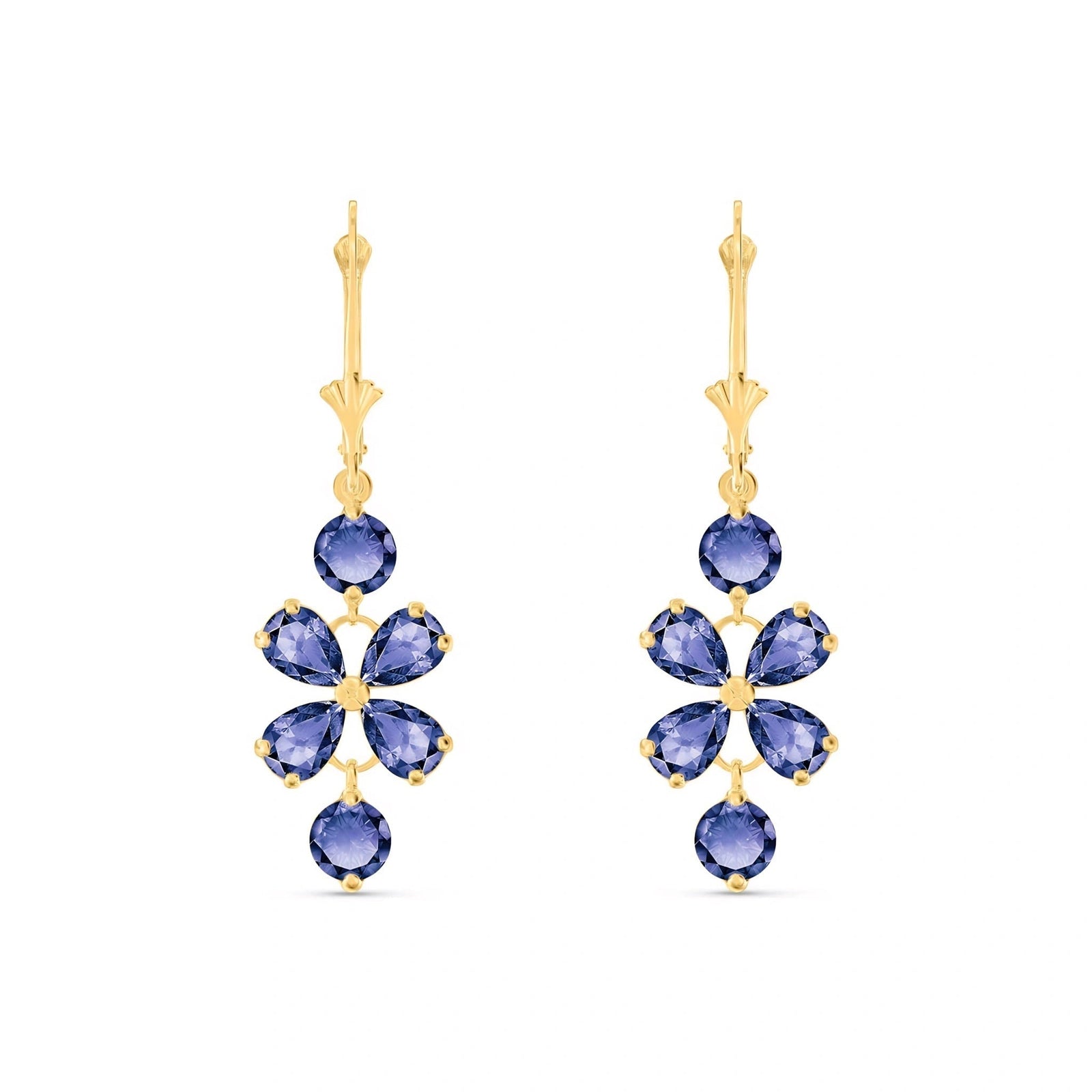 Yellow Gold Bloom Earrings Tanzanite 10K — Gertrude