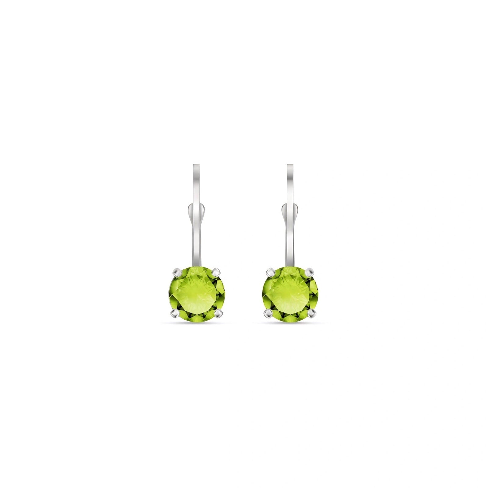 White Gold Heritage Earrings Peridot 10K — Lidia